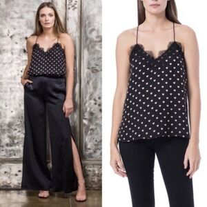 Cami NYC Lace Heart Camisole Black Pink